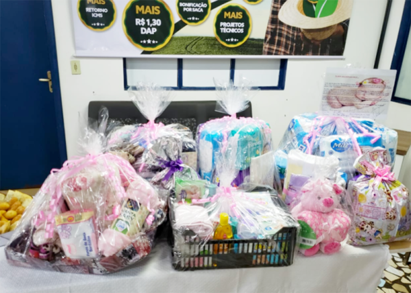 Colaboradores promovem a&ccedil;&atilde;o social e doam enxoval para futura mam&atilde;e